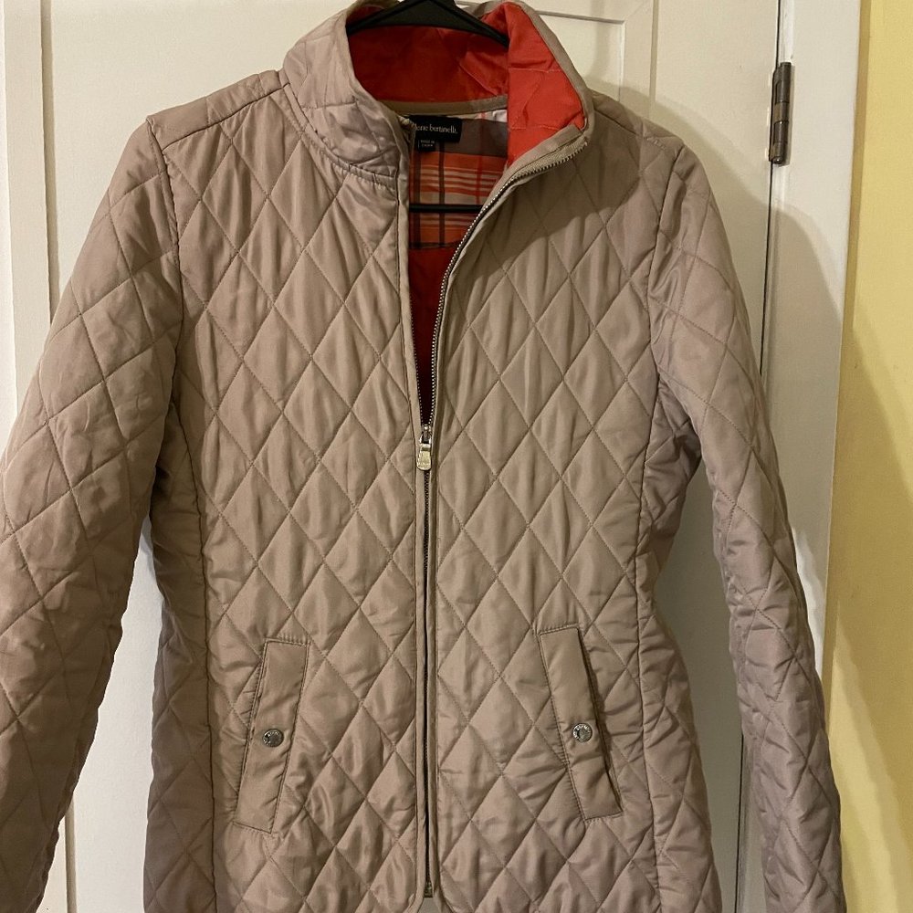 Womens Jacket Quilted Small Tan